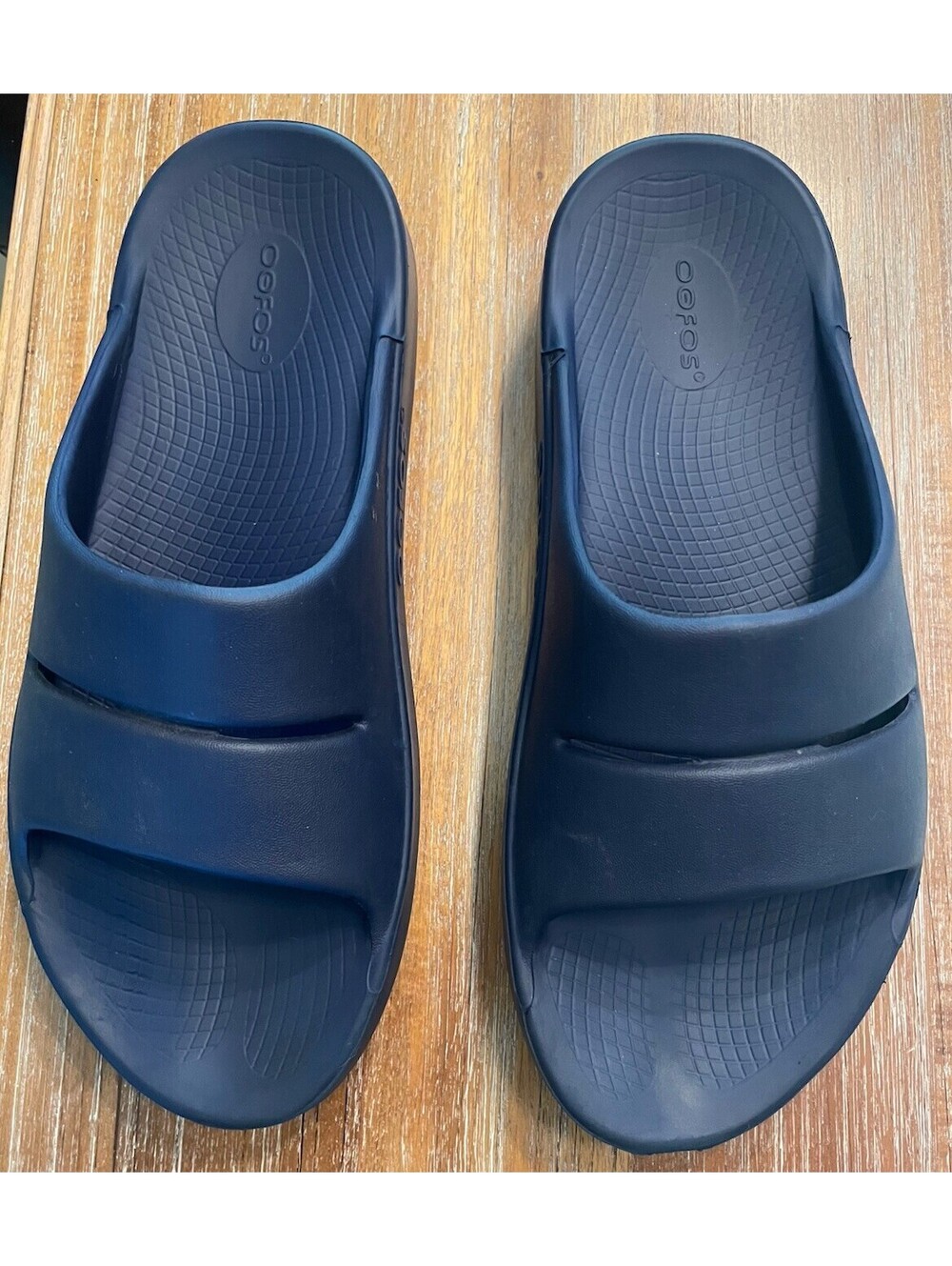 Oofos Slide Sandals Navy Blue Men’s Size 11, Women’s Size 13